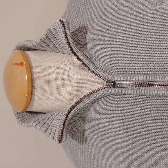 Burberry Zip Front Cotton Ribbed Collar Cardigan- Sz. 44/10 - Picture 9 of 15